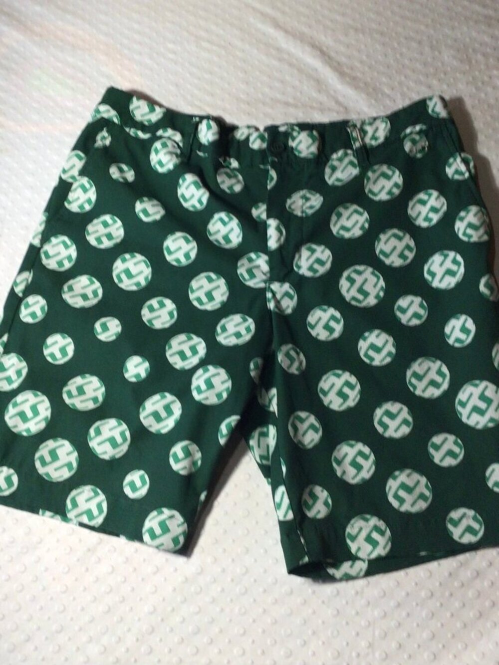 J.LINDEBERG Green Circular Pattern Shorts Size 32